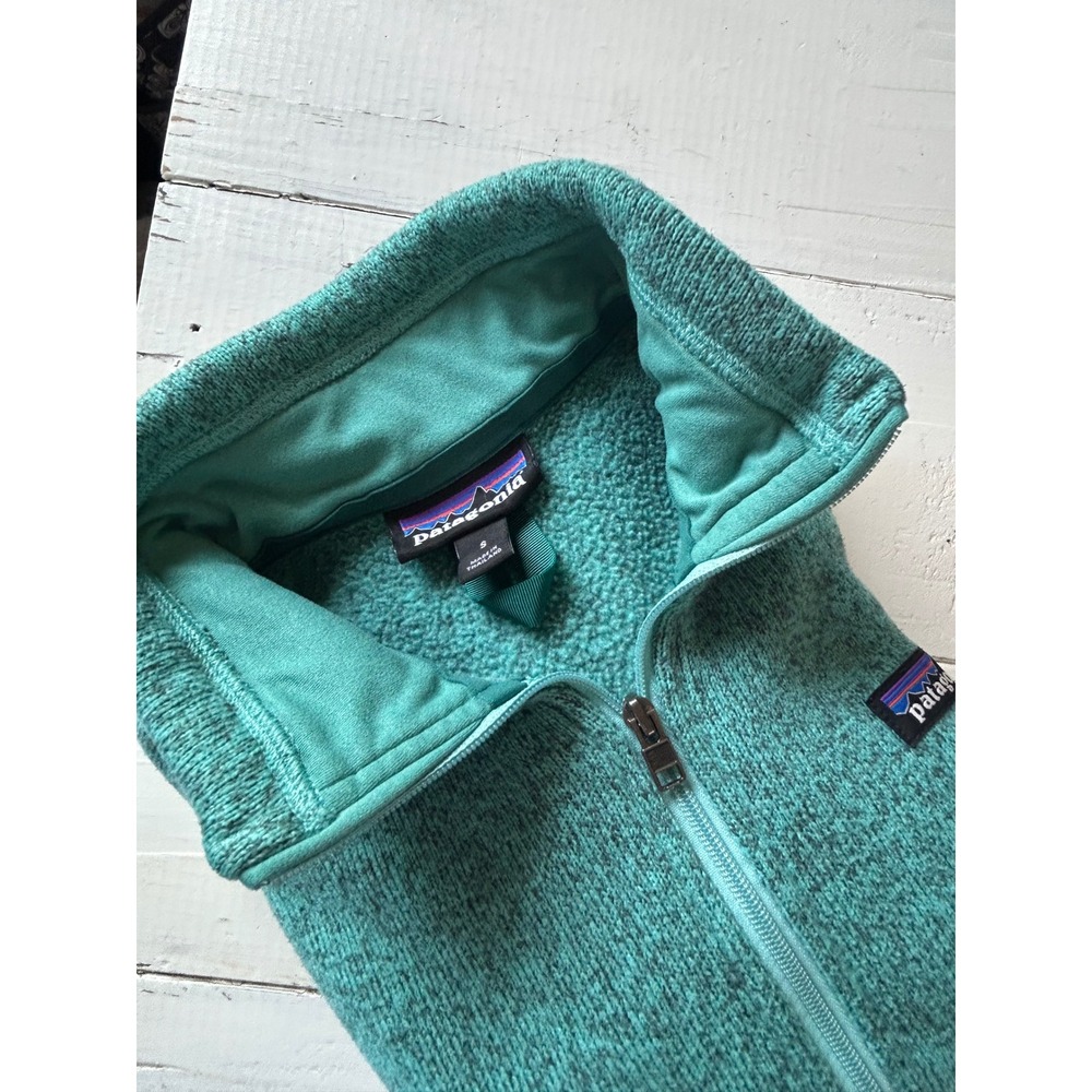 Patagonia Better Sweater 1/4 Zip Fleece Pullover Women Small Teal Green Heather